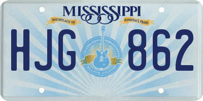 MS license plate HJG862