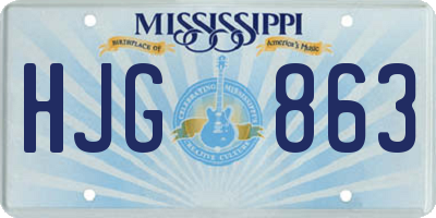 MS license plate HJG863