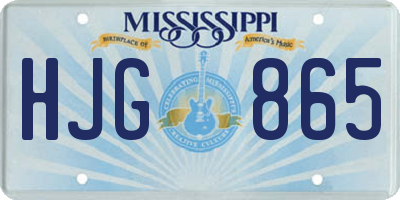 MS license plate HJG865