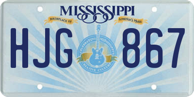 MS license plate HJG867