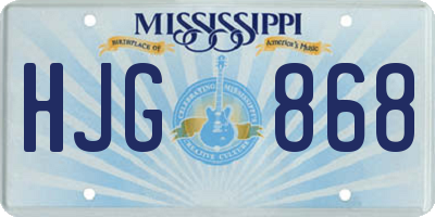 MS license plate HJG868