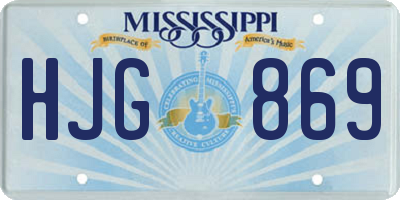 MS license plate HJG869