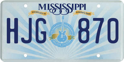 MS license plate HJG870