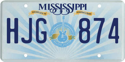 MS license plate HJG874