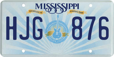 MS license plate HJG876
