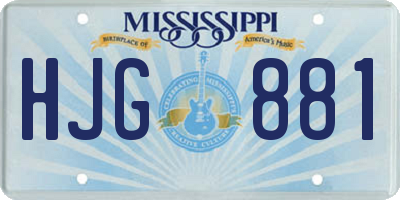 MS license plate HJG881