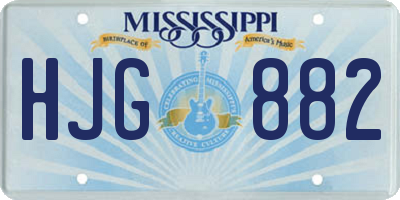 MS license plate HJG882