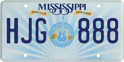 MS license plate HJG888