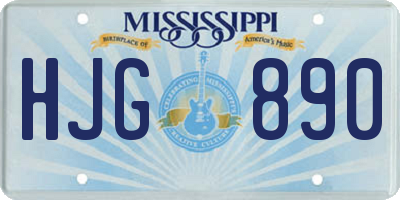 MS license plate HJG890