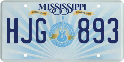 MS license plate HJG893