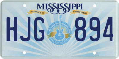 MS license plate HJG894