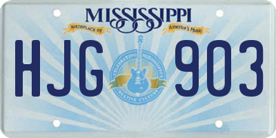 MS license plate HJG903