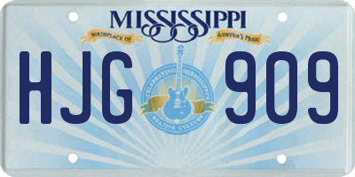 MS license plate HJG909