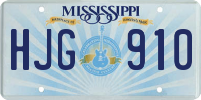 MS license plate HJG910