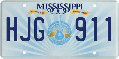 MS license plate HJG911
