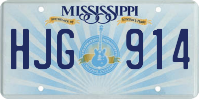 MS license plate HJG914