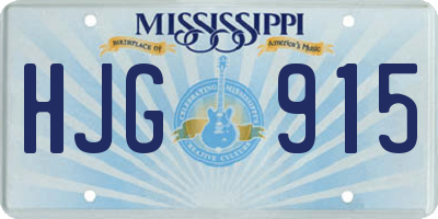 MS license plate HJG915