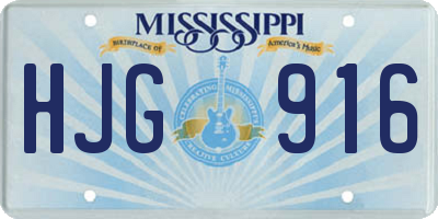 MS license plate HJG916