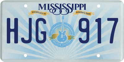 MS license plate HJG917