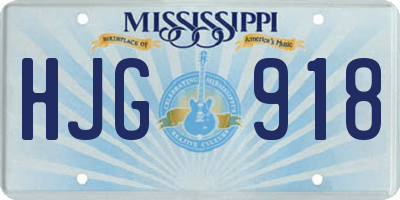 MS license plate HJG918
