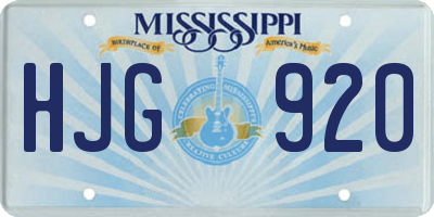MS license plate HJG920