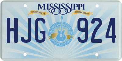 MS license plate HJG924