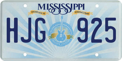 MS license plate HJG925
