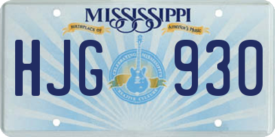 MS license plate HJG930