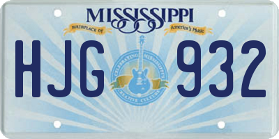 MS license plate HJG932