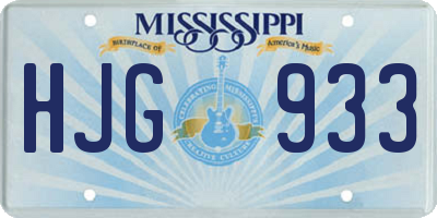 MS license plate HJG933