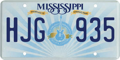 MS license plate HJG935