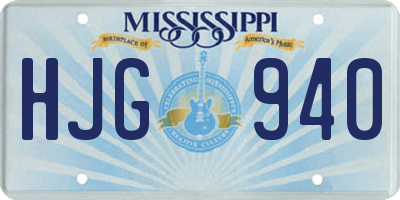 MS license plate HJG940