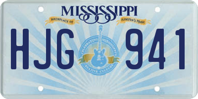 MS license plate HJG941