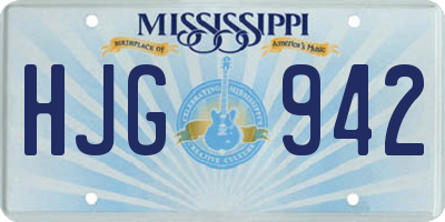 MS license plate HJG942