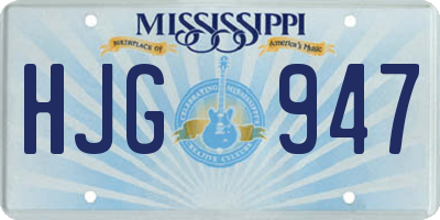 MS license plate HJG947