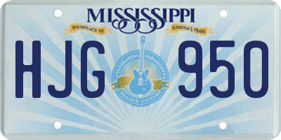 MS license plate HJG950