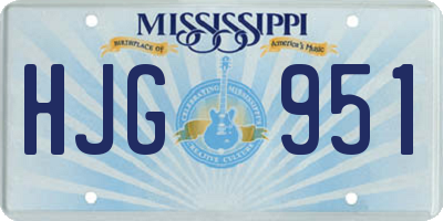 MS license plate HJG951