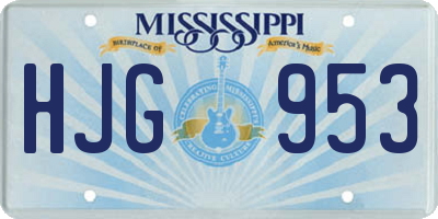 MS license plate HJG953