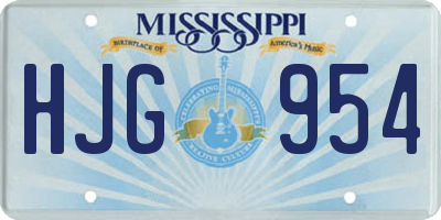 MS license plate HJG954