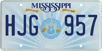 MS license plate HJG957