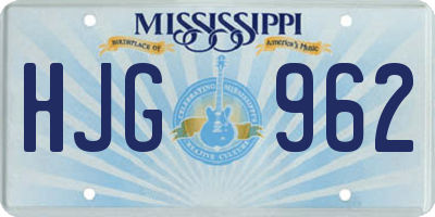 MS license plate HJG962