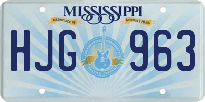 MS license plate HJG963