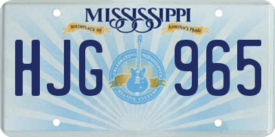 MS license plate HJG965