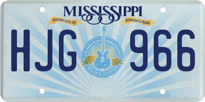 MS license plate HJG966