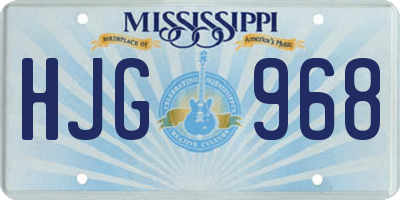 MS license plate HJG968