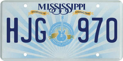 MS license plate HJG970
