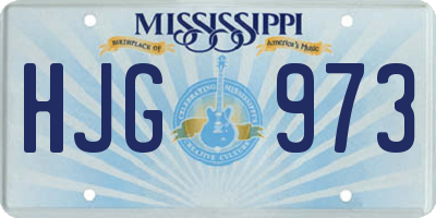 MS license plate HJG973