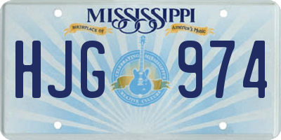 MS license plate HJG974
