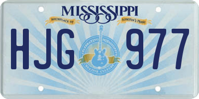 MS license plate HJG977