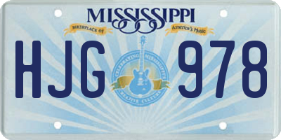 MS license plate HJG978